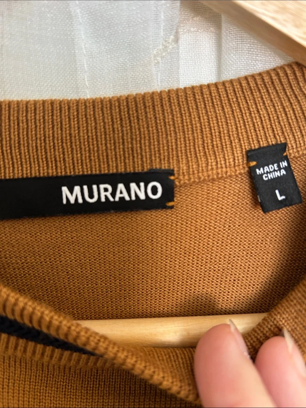 Murano Men's Geometric Abstract Colorblock Crewneck Sweater L